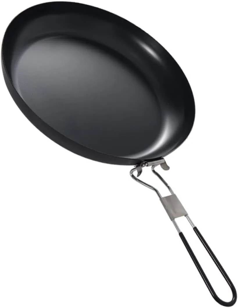 Zerodeko Non Stick Folding Skillet Lightweight Outdoor Camping Fry Pan Bbq Grill Cookware for Steaks Eggs and More for Hiking Picnics and Backpacking