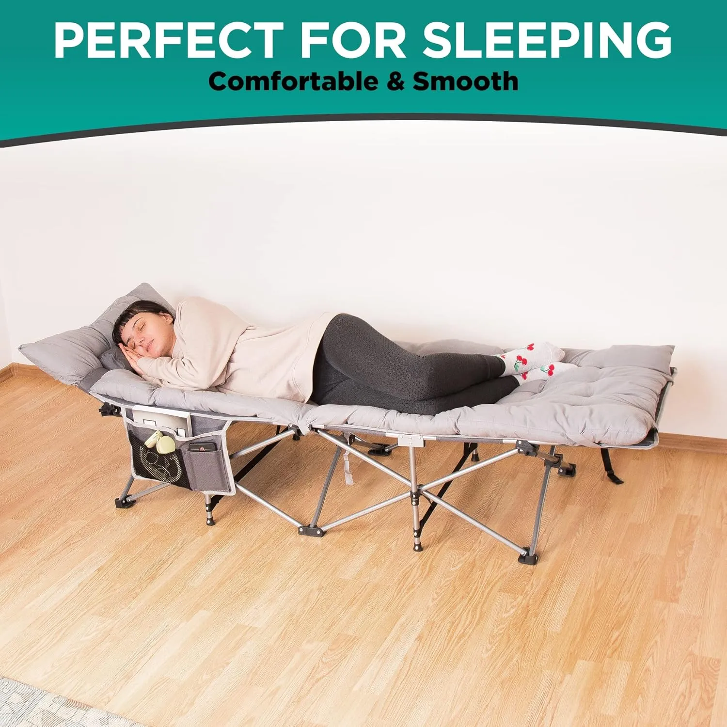 Zone Tech Camping Cot Mattress Pad Premium Quality Outdoor Comfortable Thicker Cotton Sleeping Cot Lightweight Waterproof Bottom Pad Mattress for Adult, Kid