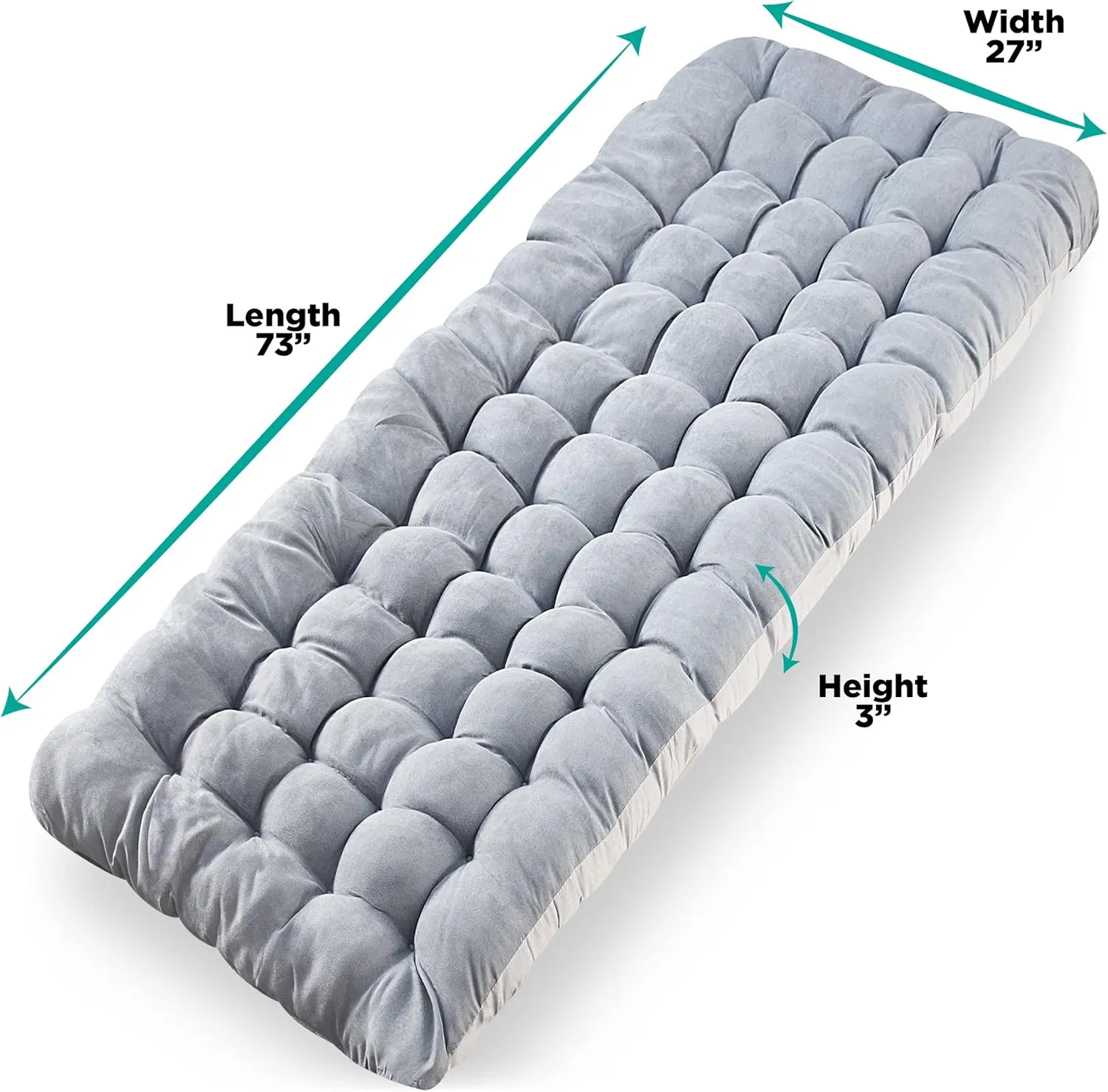 Zone Tech Camping Cot Mattress Pad Premium Quality Outdoor Comfortable Thicker Cotton Sleeping Cot Lightweight Waterproof Bottom Pad Mattress for Adult, Kid