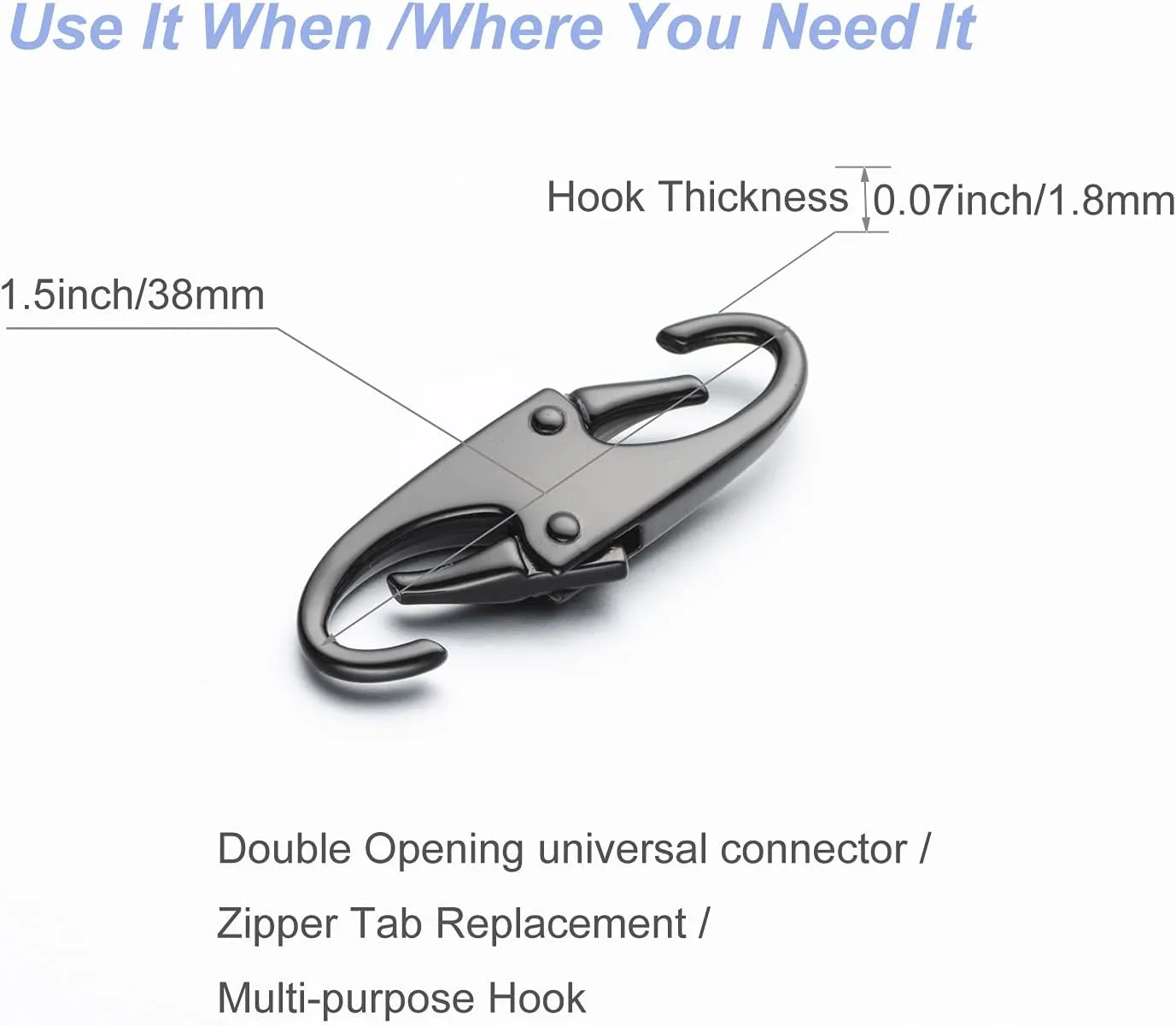 Zpsolution Double Small Carabiner Clips - Theft Deterrent - Holding Zipper Closed - Zipper Pull Replacement