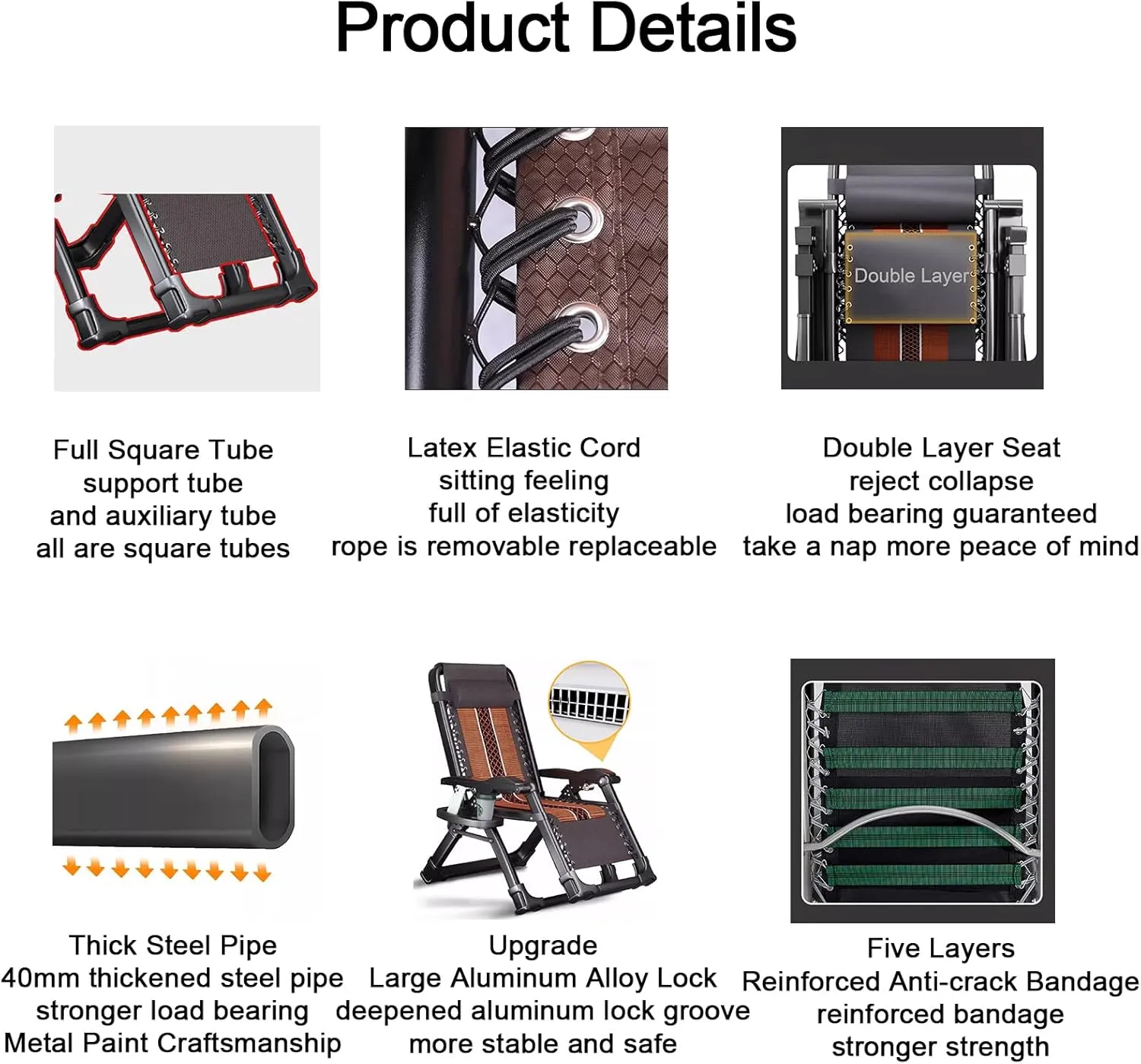ZTGL B, Folding Camping Cot, Portable Sleeping Bed, Camping Lounge Chair, Outdoor Lightweight Bed, Office Nap Folding Lounge Chairs, Camping Cot for Adults