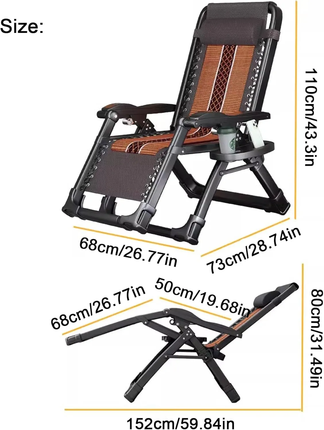ZTGL B, Folding Camping Cot, Portable Sleeping Bed, Camping Lounge Chair, Outdoor Lightweight Bed, Office Nap Folding Lounge Chairs, Camping Cot for Adults
